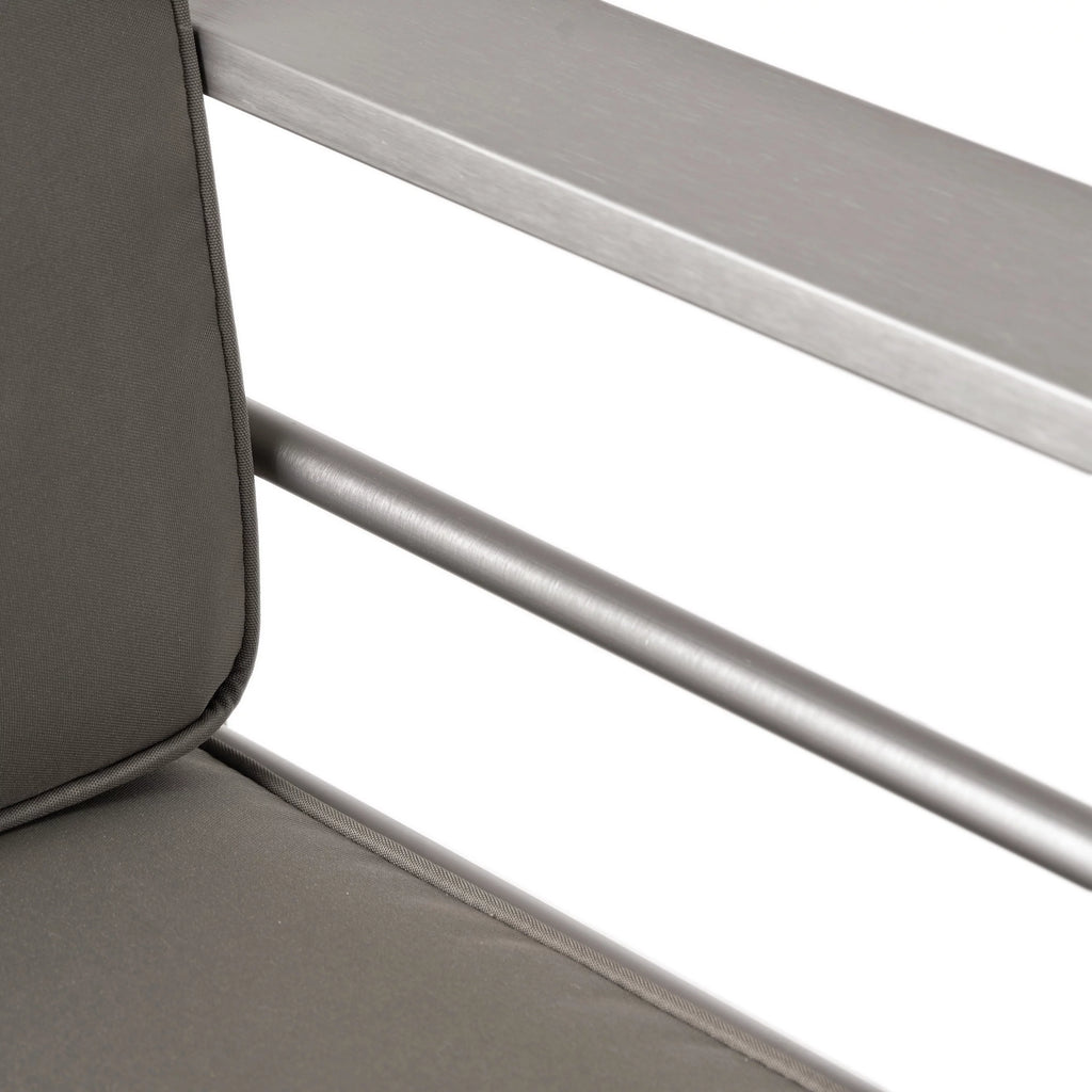 Gray Aluminum Outdoor Club Chairs with Side Table S404894