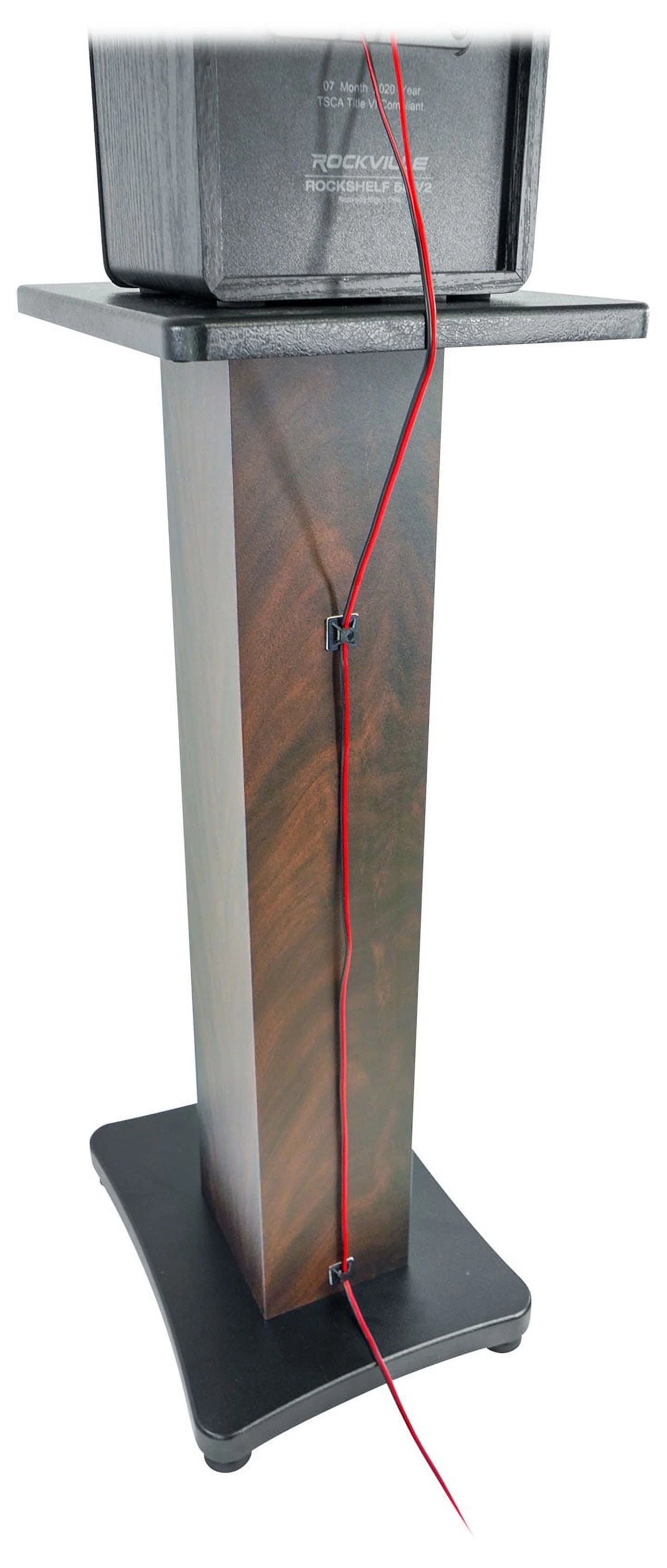 28" Dark Wood Grain Speaker Stands H317