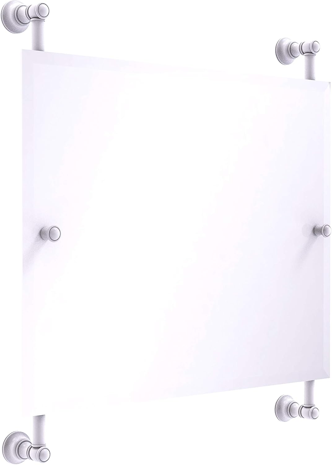 Matte White Frameless Rectangular Wall Mirror V1133