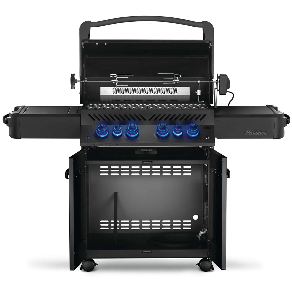Propane Grill with Infrared Rear Burner, Infrared Side Burner, Rotisserie Kit E6201