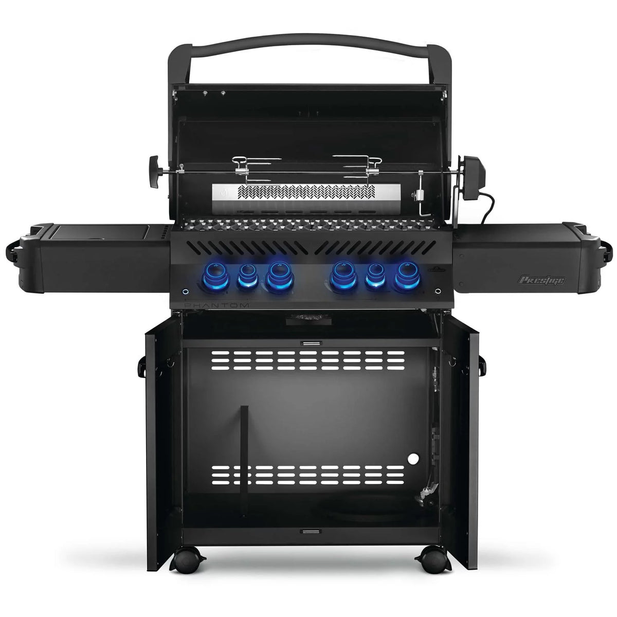 Propane Grill with Infrared Rear Burner, Infrared Side Burner, Rotisserie Kit E6201