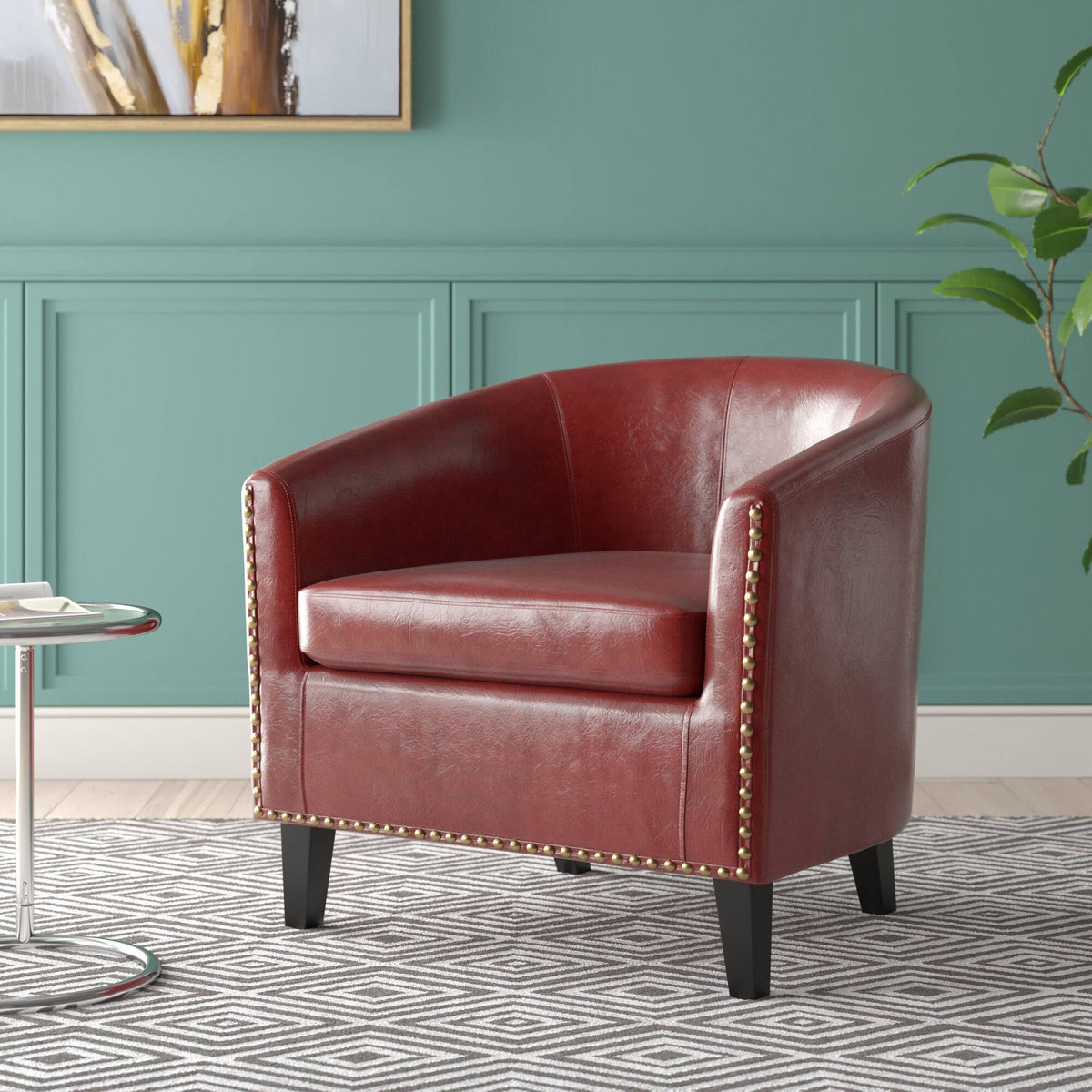 Beige Fabric Barrel Chair Y799