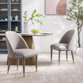 Velvet Upholstered Dining Chairs Set of 2 with Gold Legs N508428