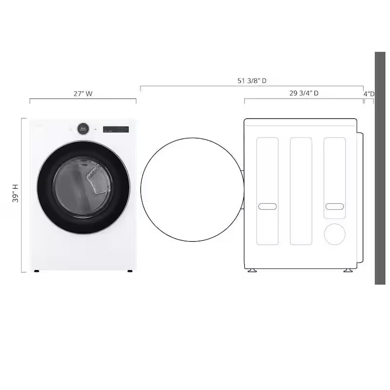 7.4 cu. ft. Vented Stackable Smart Gas Dryer in White O437