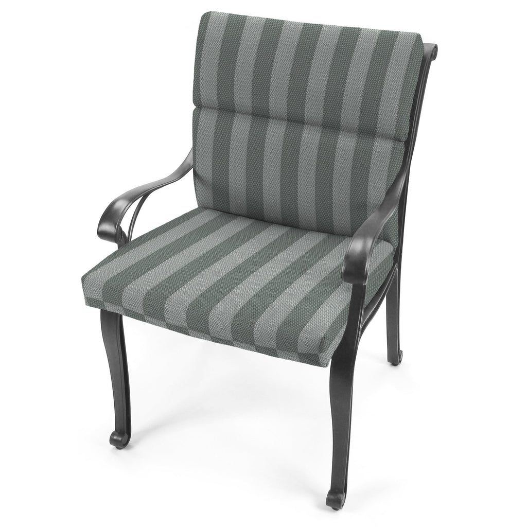 Mulberry Red Stripe Rectangular Outdoor Chair Cushion with Ties V680