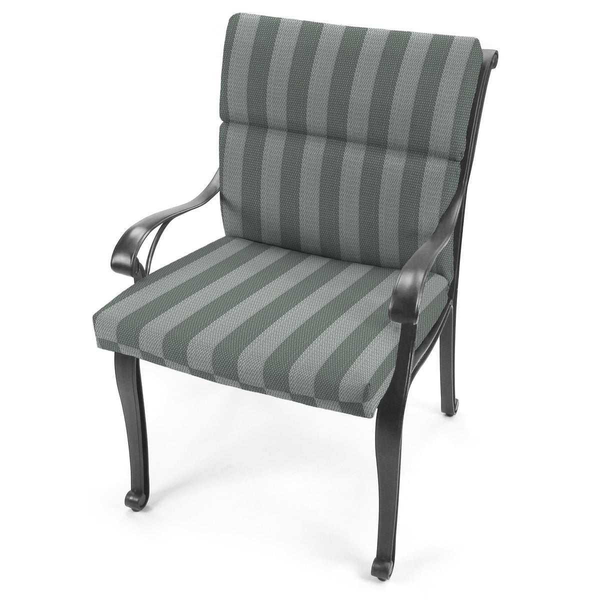 Mulberry Red Stripe Rectangular Outdoor Chair Cushion with Ties V680