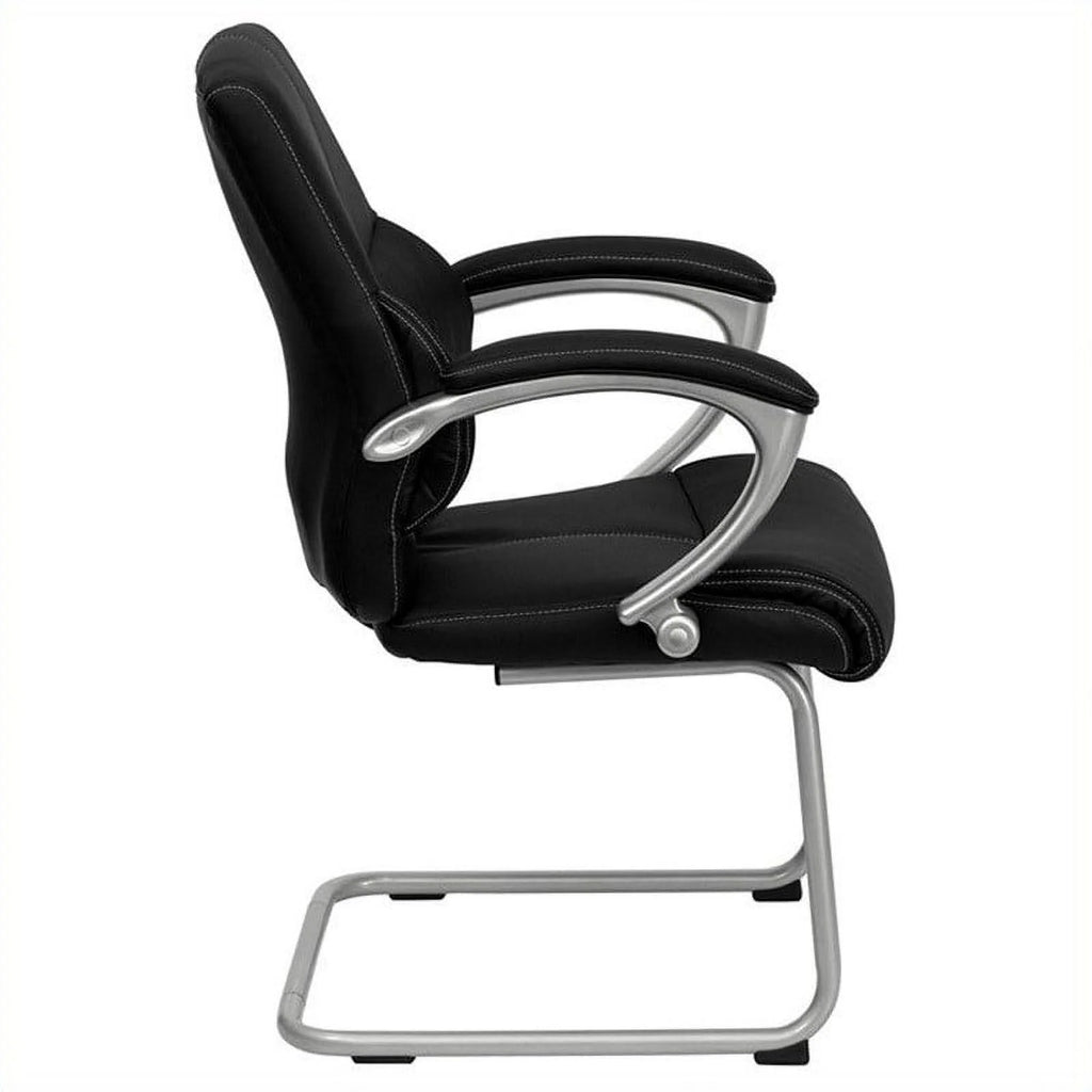 Black Leather Executive Office Guest Chair Q99602