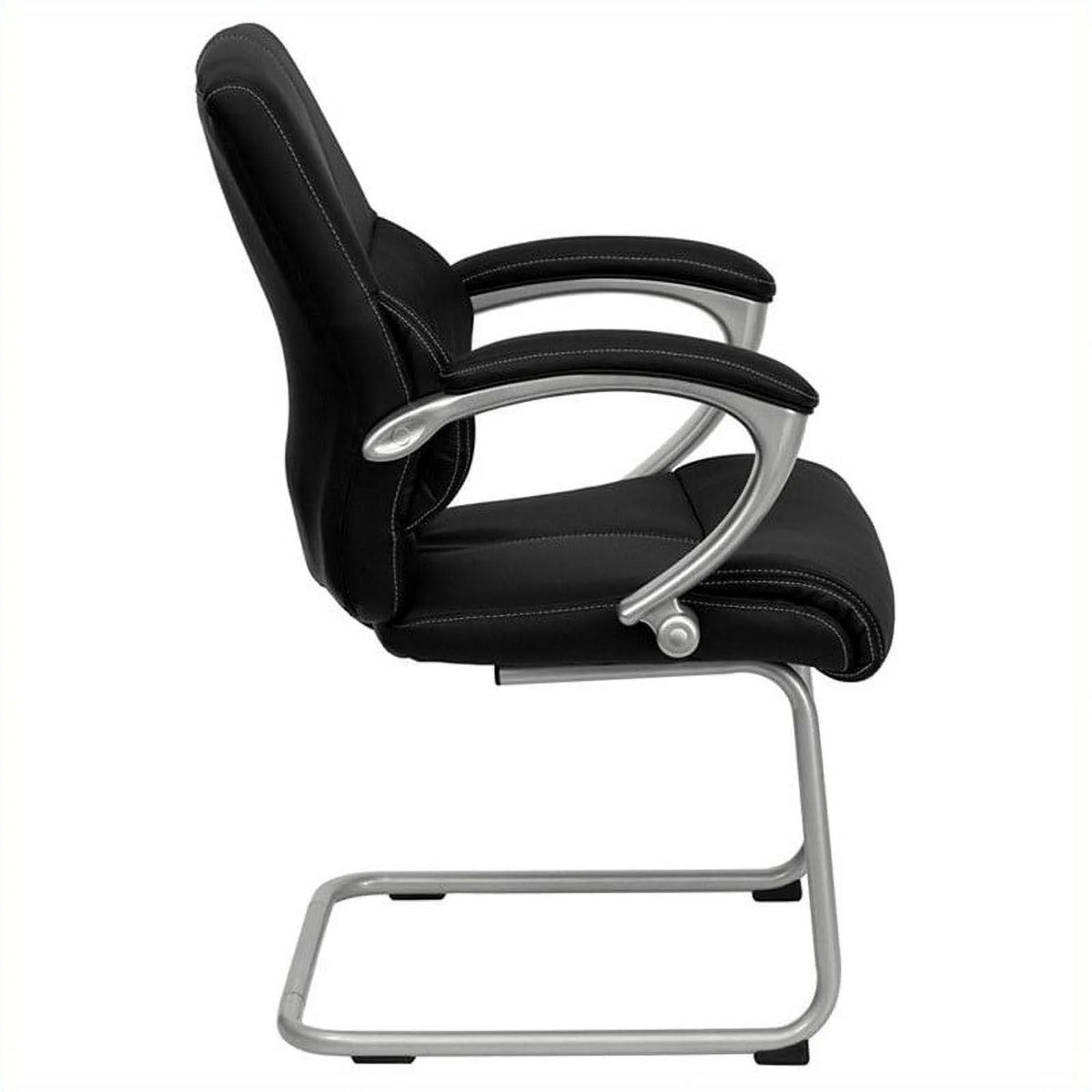 Black Leather Executive Office Guest Chair Q99602