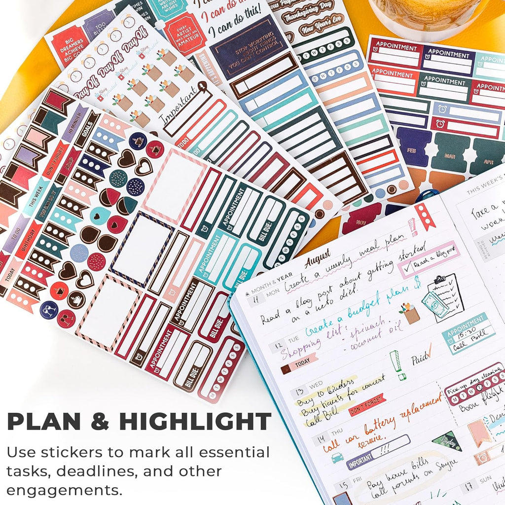 14 Sheets Set of 1360+ Planner Stickers E133