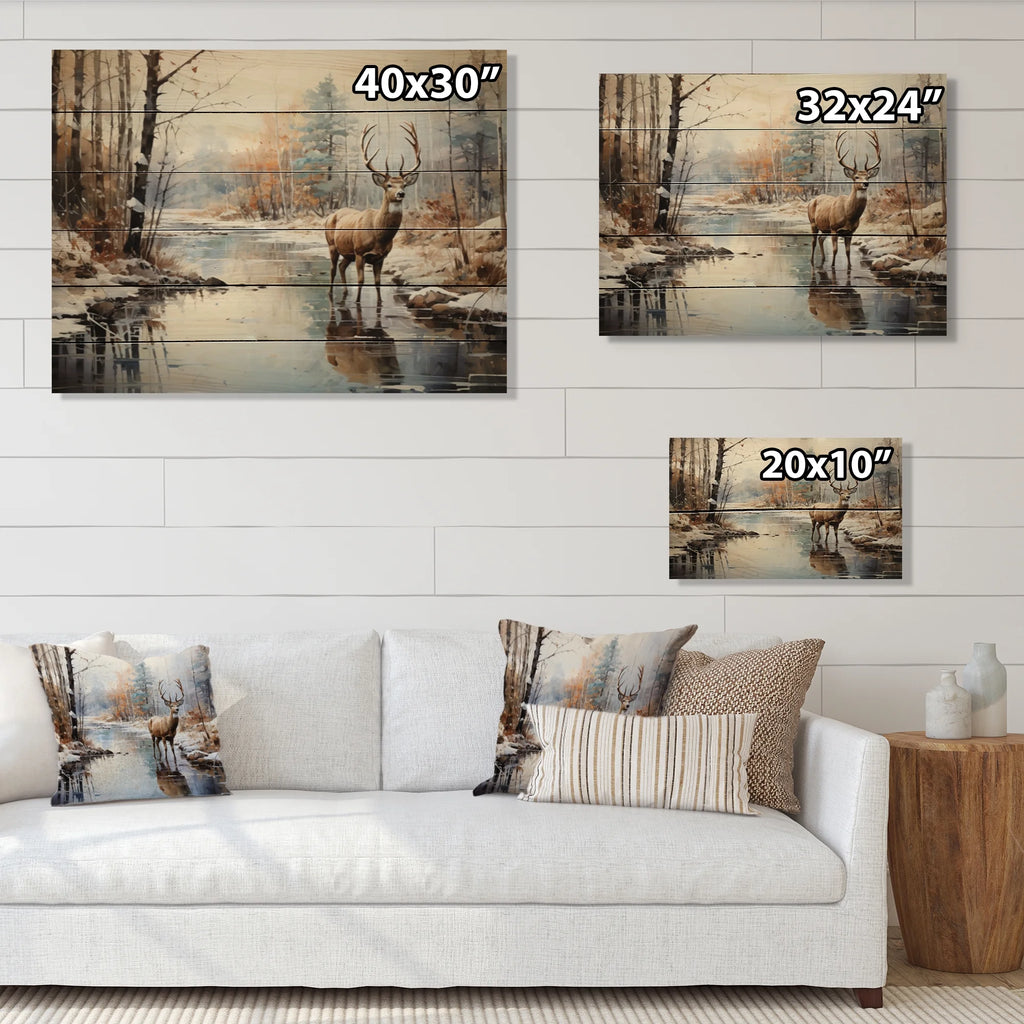 Animals Print on Natural Pine Wood D94522