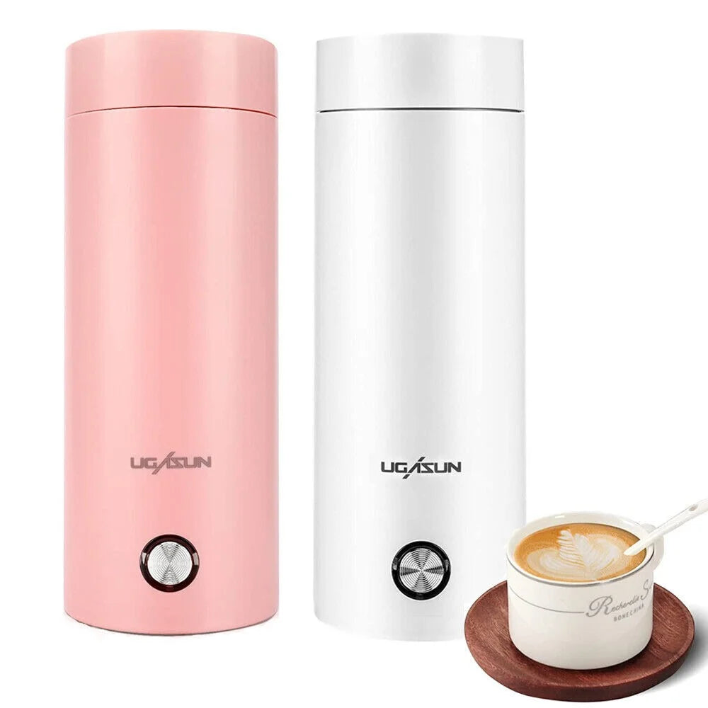 400ML Electric Travel Water Boiler Tea Cup WHITE EU K2692