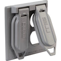 2-Gang Vertical Mount Die-Cast Metal Gray Weatherproof Outlet Cover O327682
