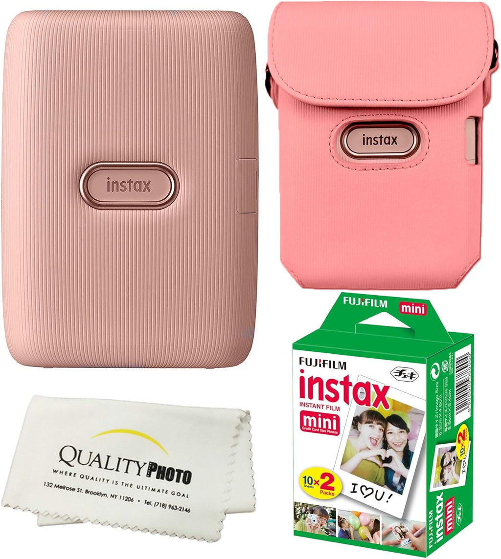 Instax Mini Link Smartphone Printer Bundle with Case and 20 Films E67185
