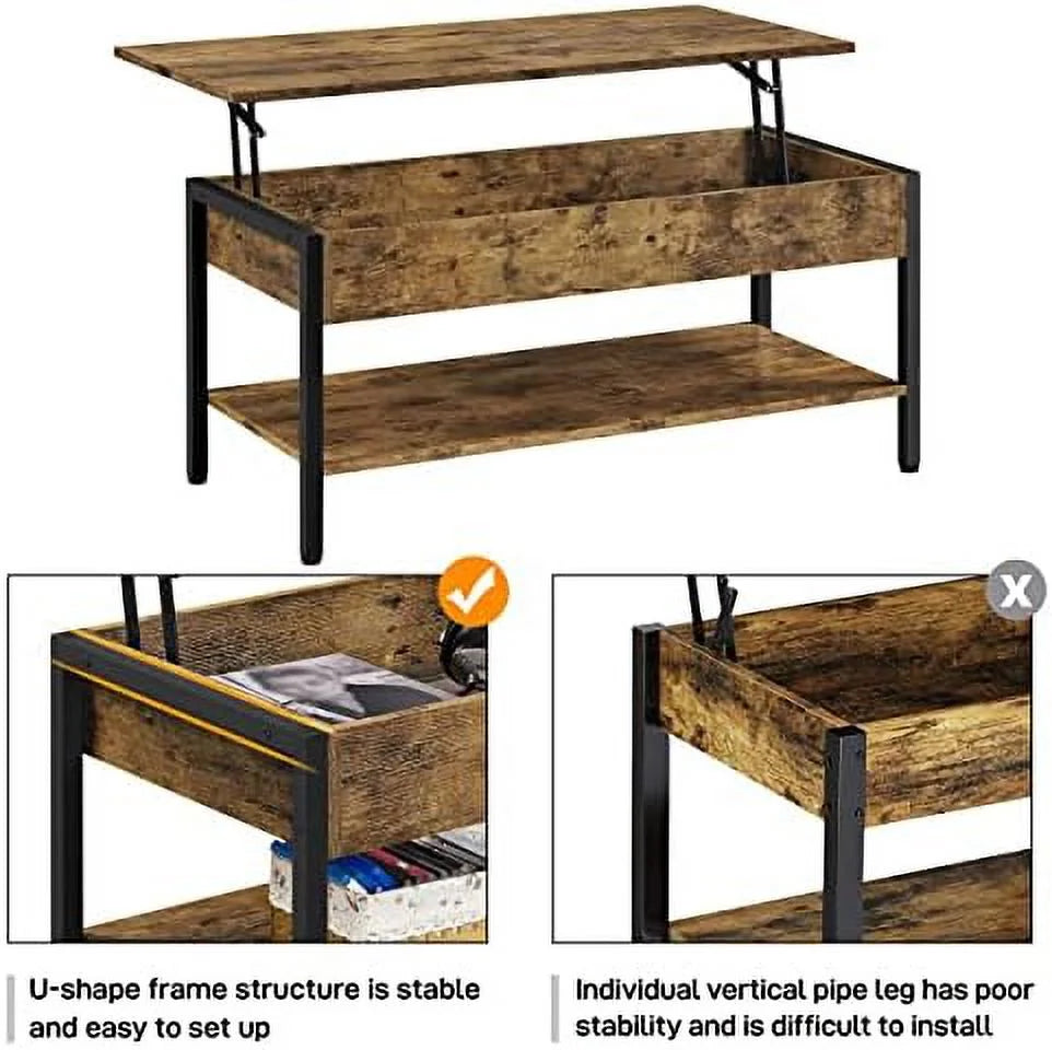 Lift Top Coffee Table with Hidden Compartment X48793