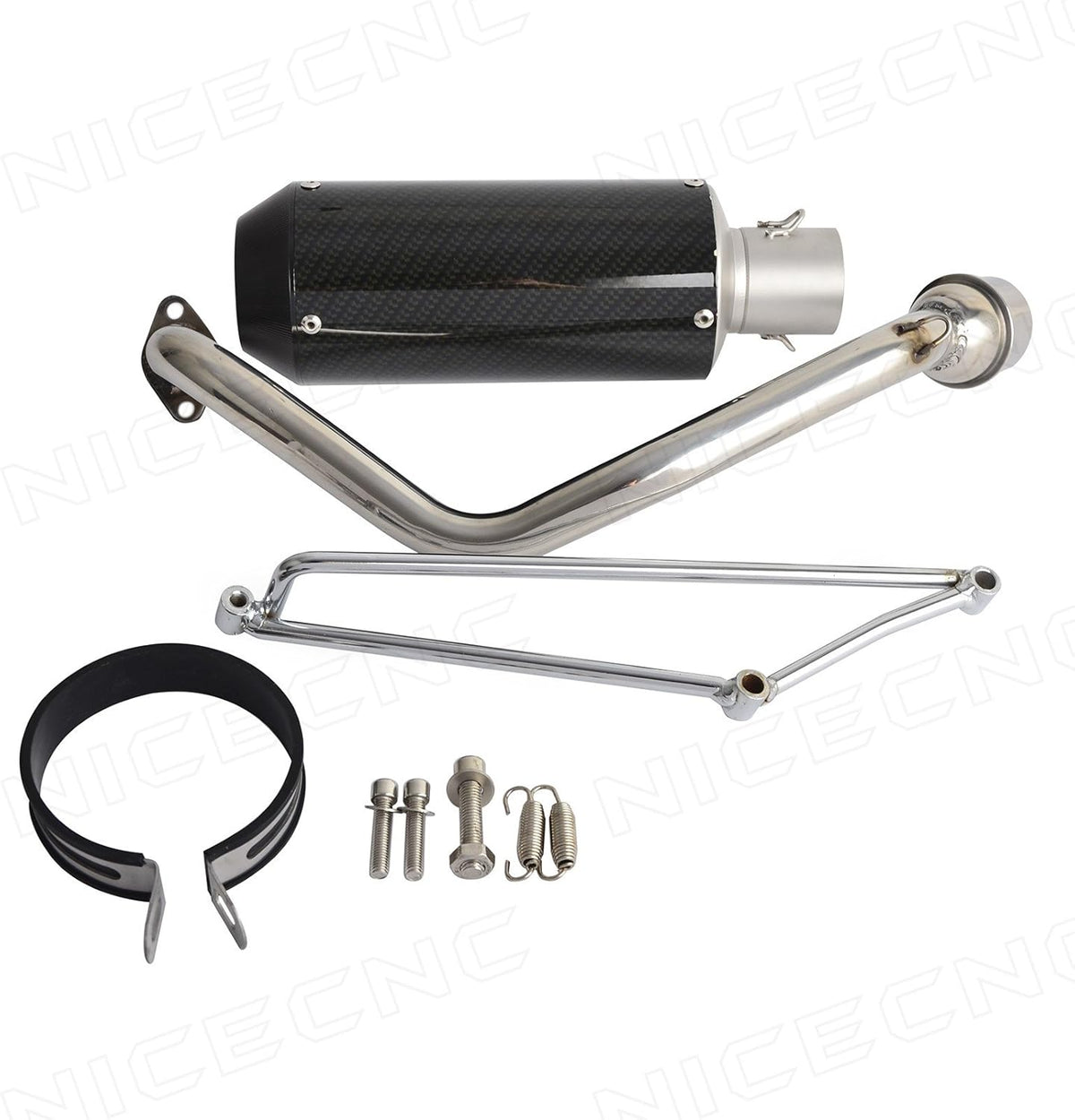 Stainless Steel Exhaust Muffler Pipe System for GY6 Scooters, Pack of 2 Y5522