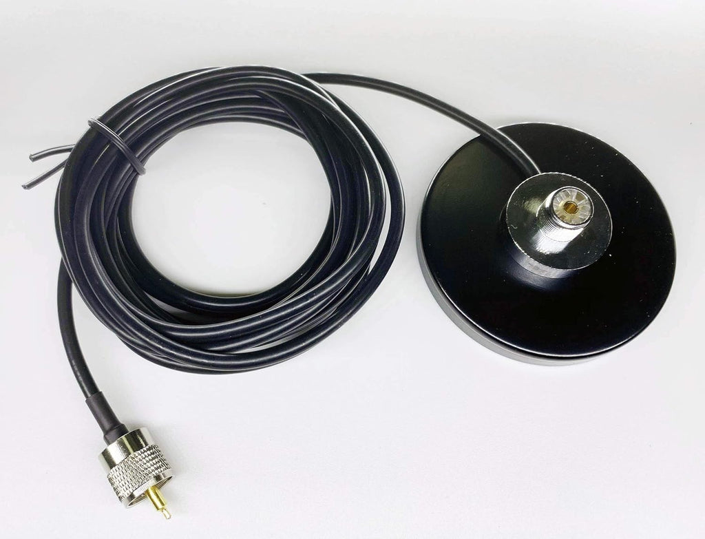 Dual Band VHF UHF Mobile Radio Antenna with Magnetic Base, PL259 Male Connector, 13 feet Cable, SMA Female Connector Adapter T5595