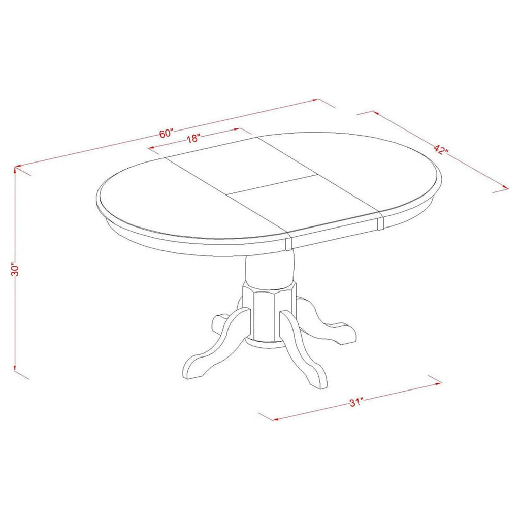 Dining Table Set with 18" Leaf and Chairs S305