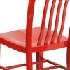 18 Inch Red Galvanized Steel Dining Chair T6382