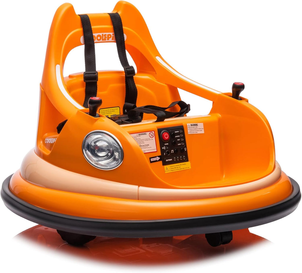 12V Electric Ride-On Bumper Car with Remote Control, Led Lights, 360° Spin, Anti-Collision Padding, Safety Belt C988