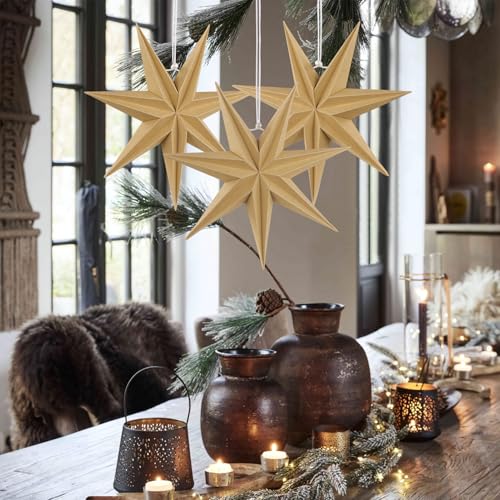 Flocked Paper Star Lantern 12 inch Foldable Q470