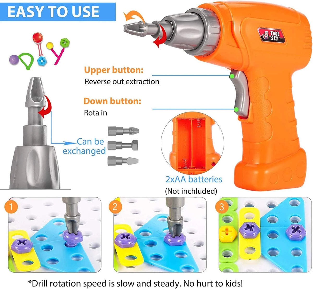 Mosaic Drill Set STEM 3D Construction Engineering Toys Z607
