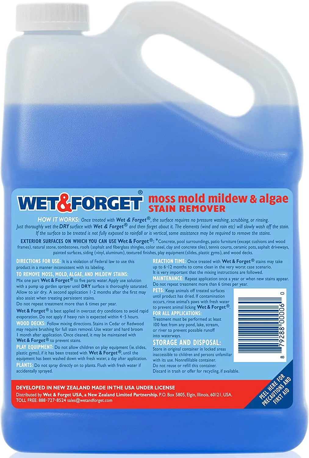 Moss Mold Mildew Algae Stain Remover Outdoor Cleaner Concentrate 128 Fluid Ounces T709