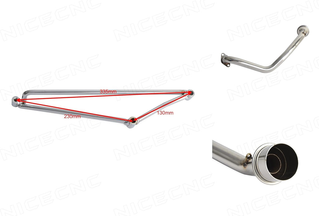 Stainless Steel Exhaust Muffler Pipe System for GY6 Scooters, Pack of 2 Y5522