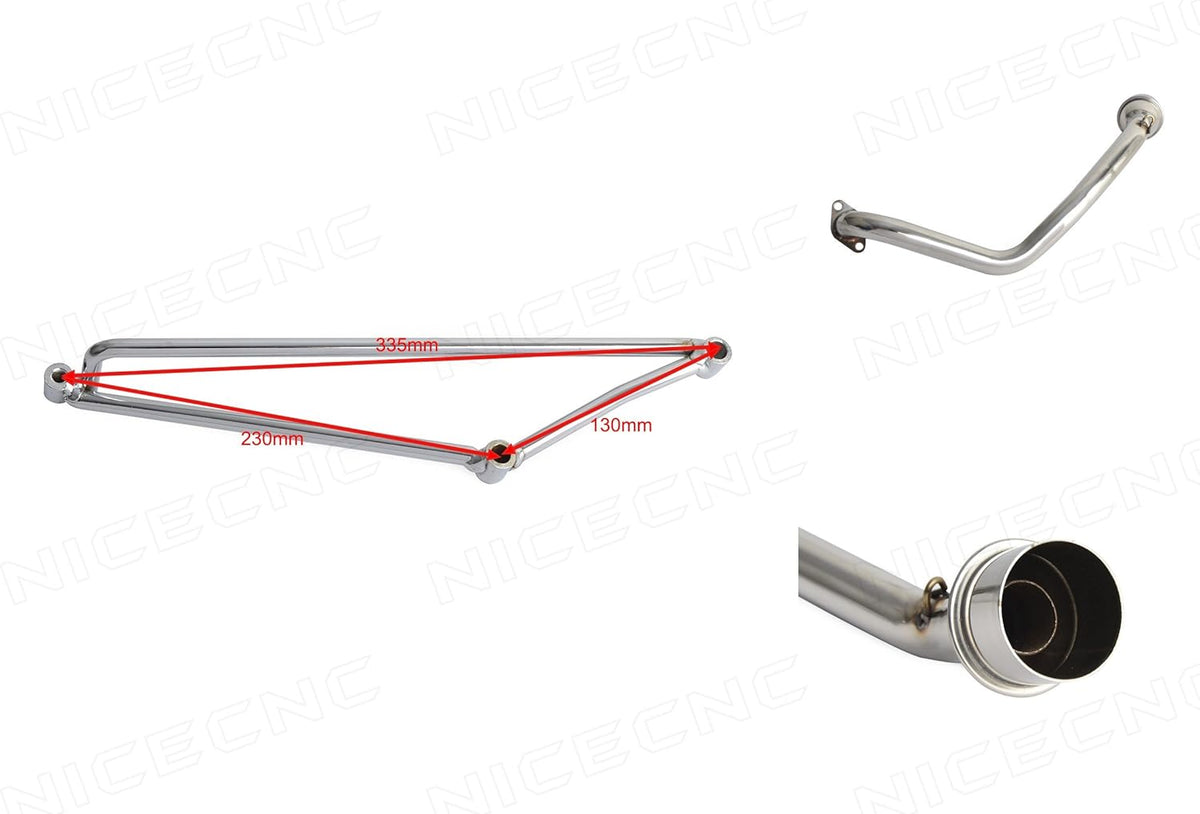 Stainless Steel Exhaust Muffler Pipe System for GY6 Scooters, Pack of 2 Y5522