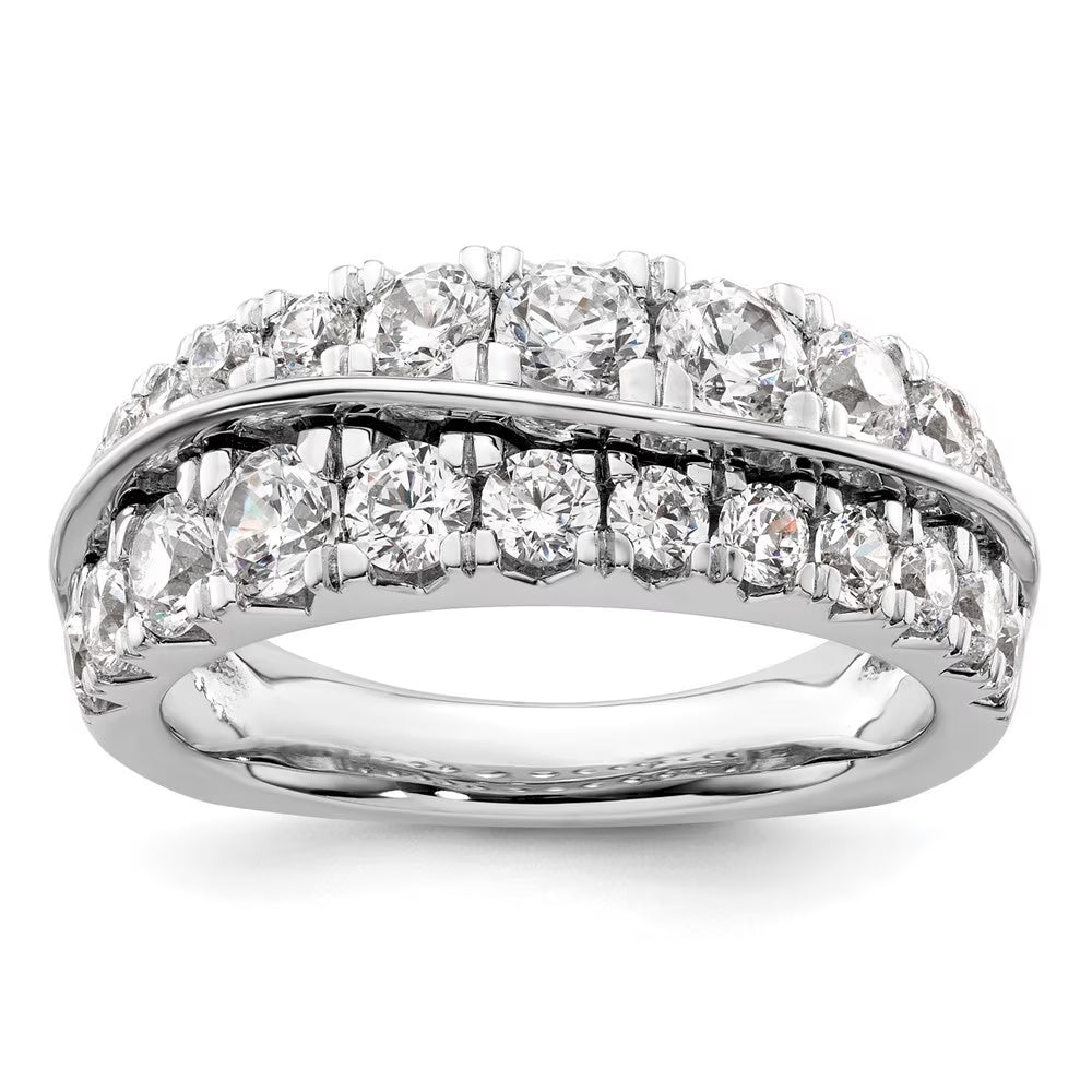 14k White Gold Lab Grown Diamond Double Band Ring D6624