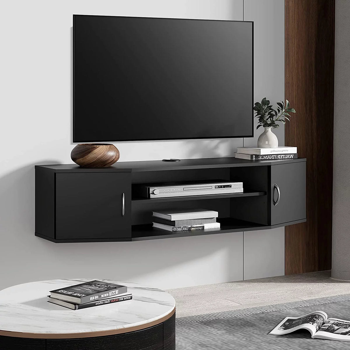 Wall Mounted Floating TV Stand with Storage Cabinets C36459