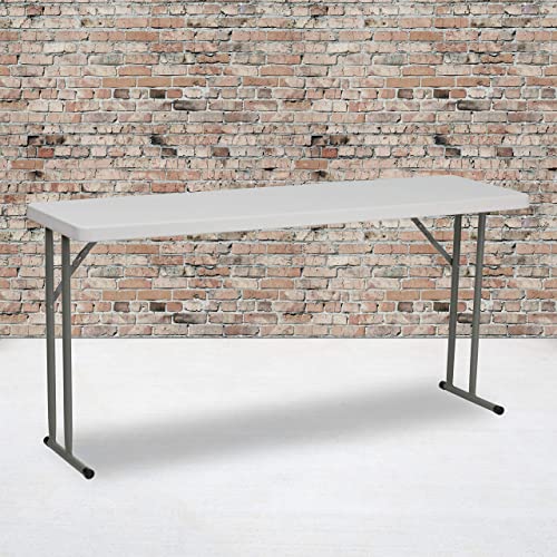 5' White Plastic Folding Training Table F577
