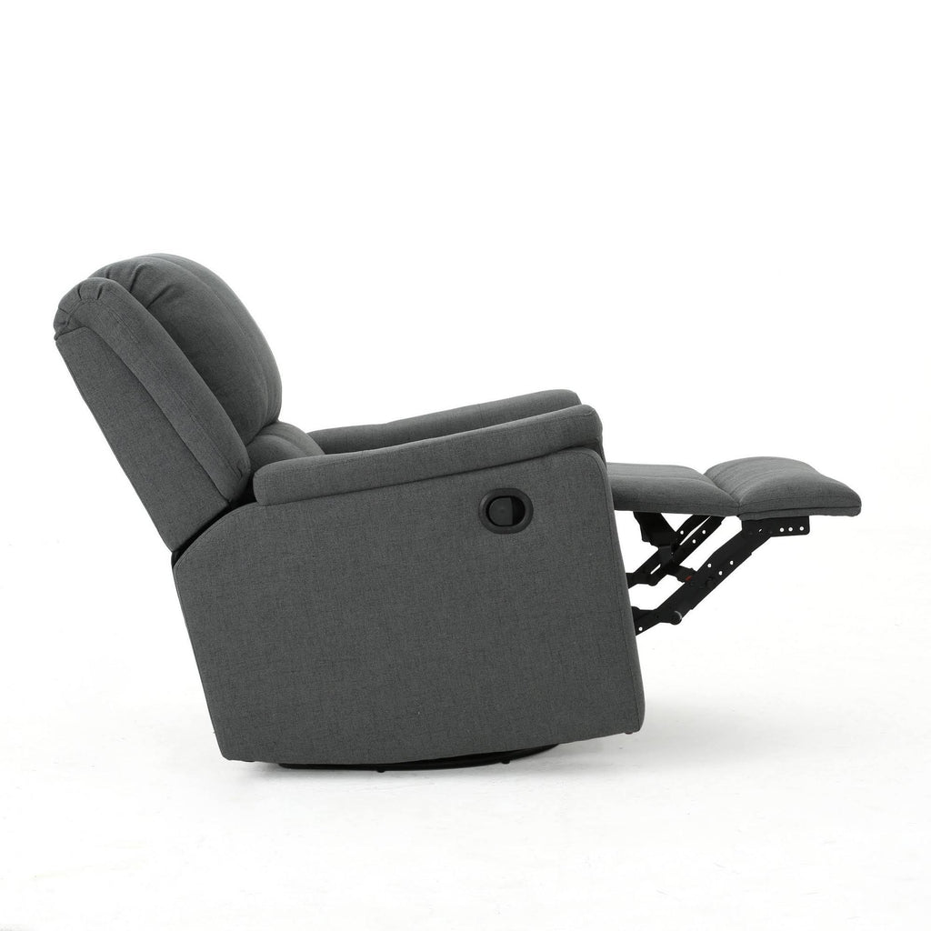 Gray Fabric Swivel Gliding Recliner Q285616