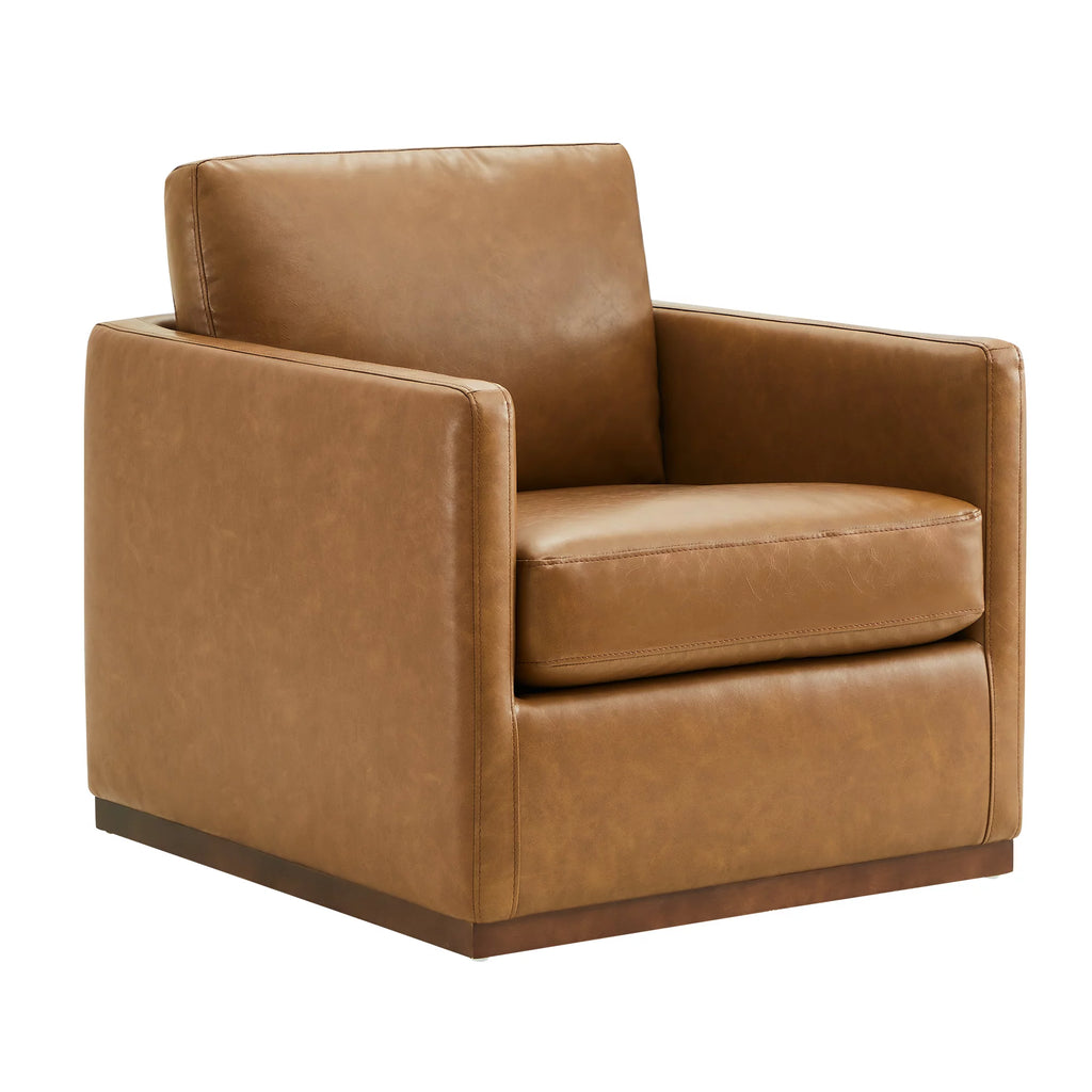 Swivel Faux Leather Accent Chair E604202