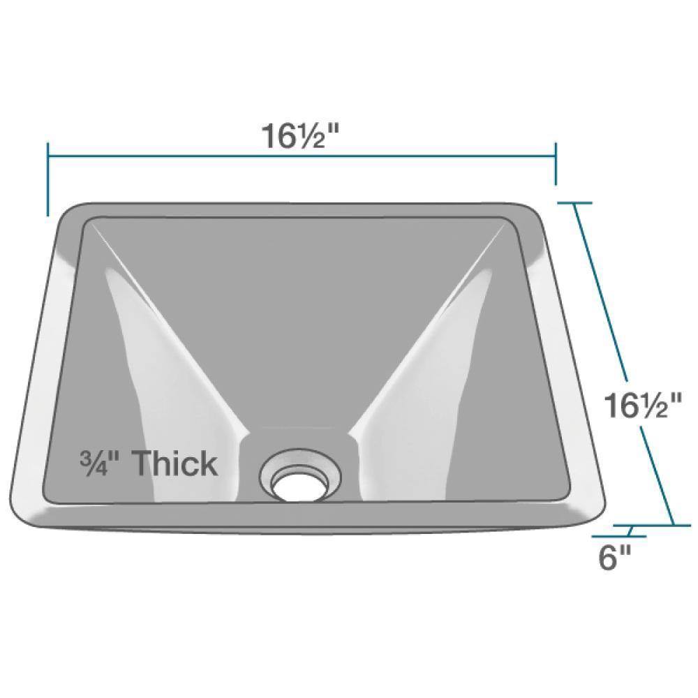 16-1/2x22 Glass Vessel Bathroom Sink with Vessel Faucet G54597