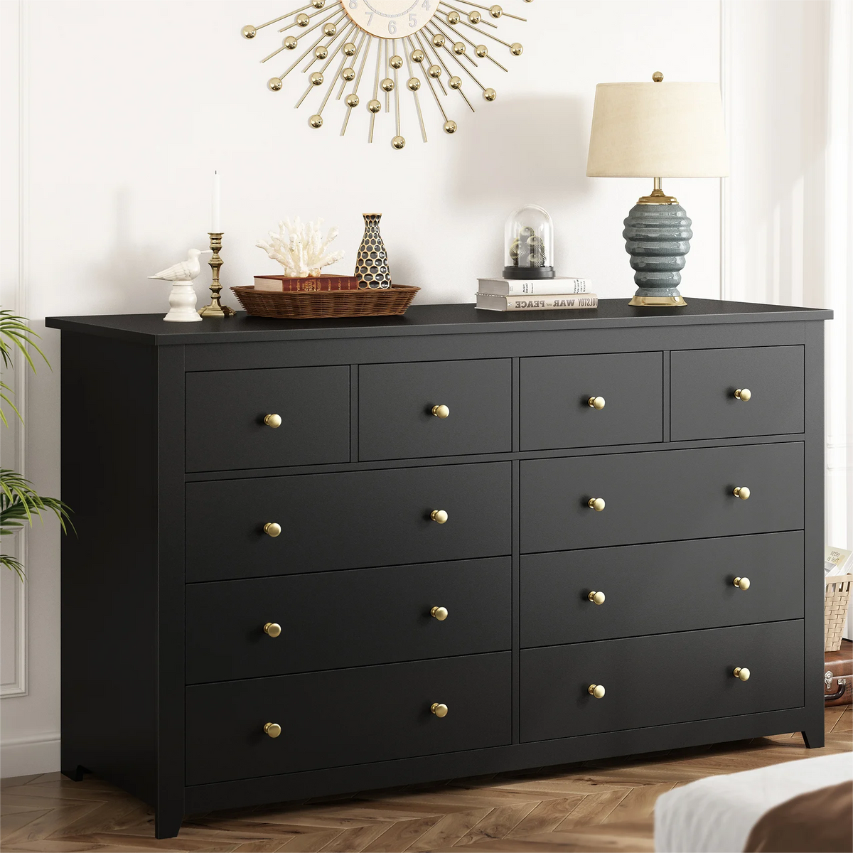 White 10 Drawer Wood Dresser S773110