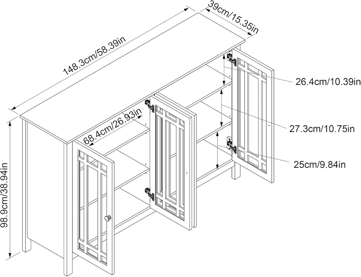 4 Door Glass Storage Cabinet A39426