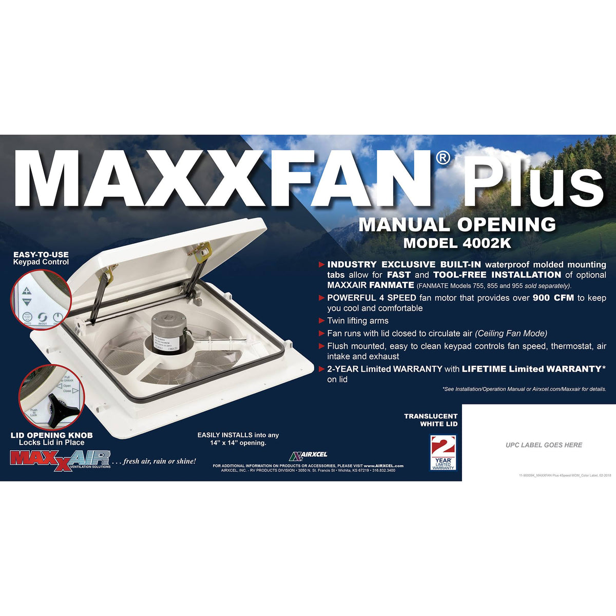Maxxfan Plus White 4-Speed W351129