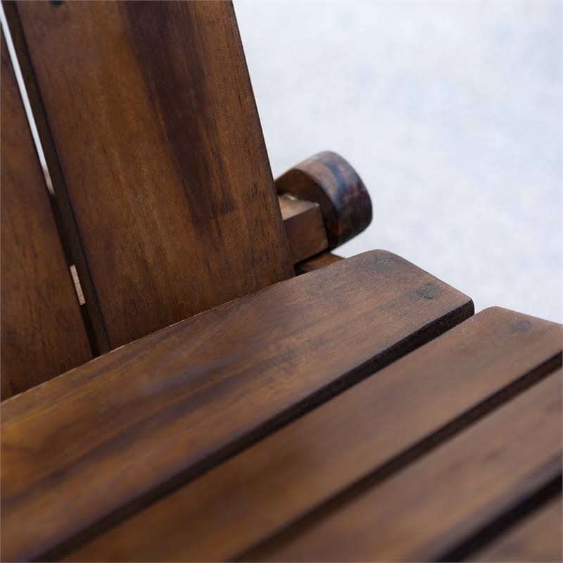 2 Piece Acacia Adirondack Chair Patio Set Dark Brown E942