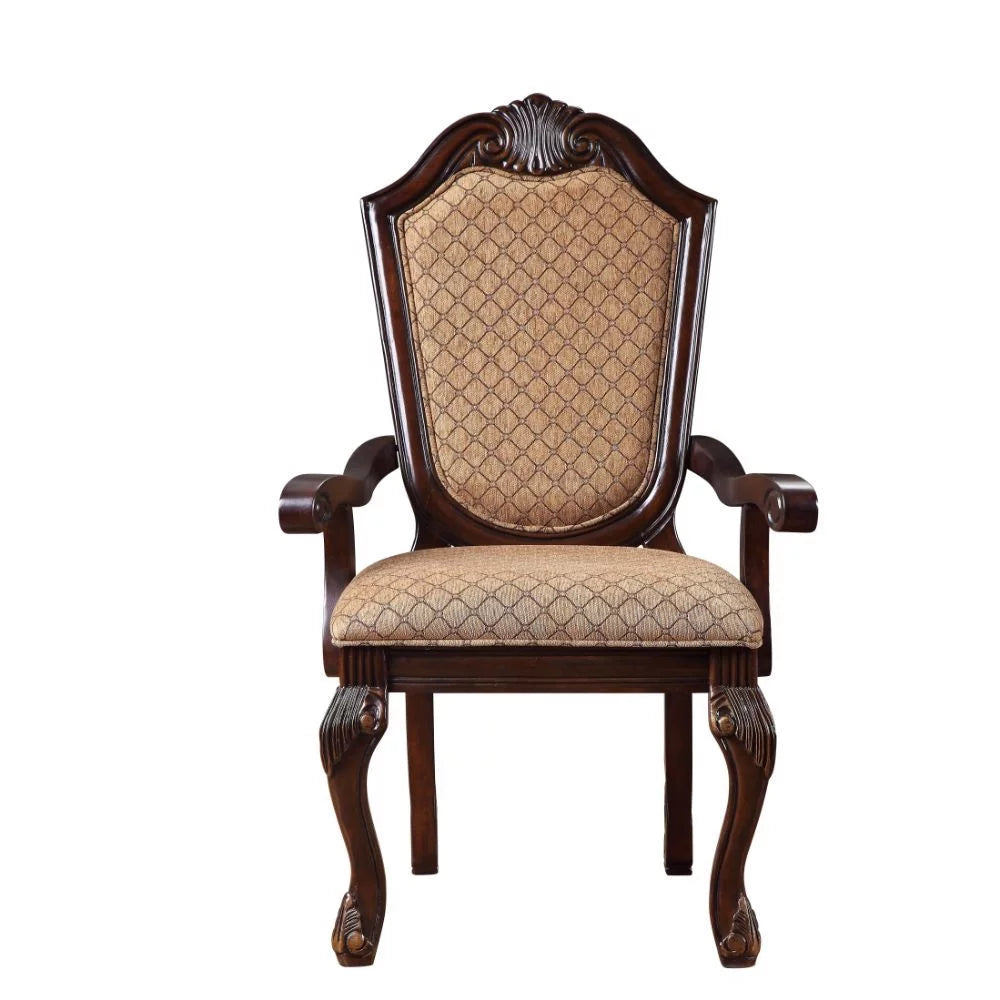Light Brown and Espresso Arm Chair Set of 2 T969913