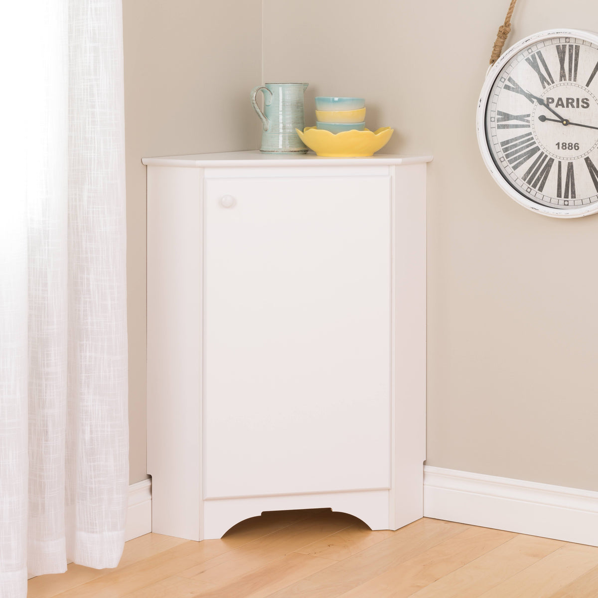 White Corner Storage Cabinet Q6661