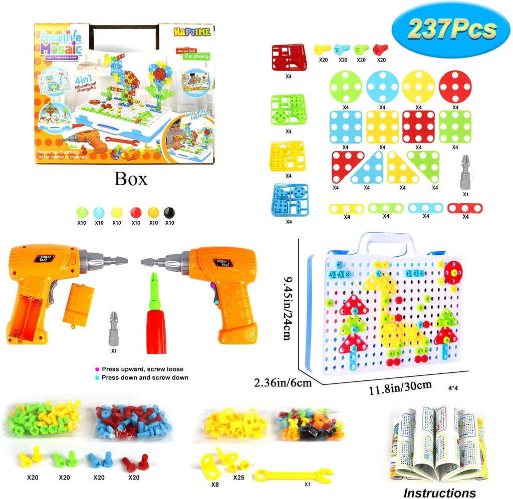 Mosaic Drill Set STEM 3D Construction Engineering Toys Z607