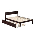Modern Wood Full Bed with Twin Trundle in Espresso A81999