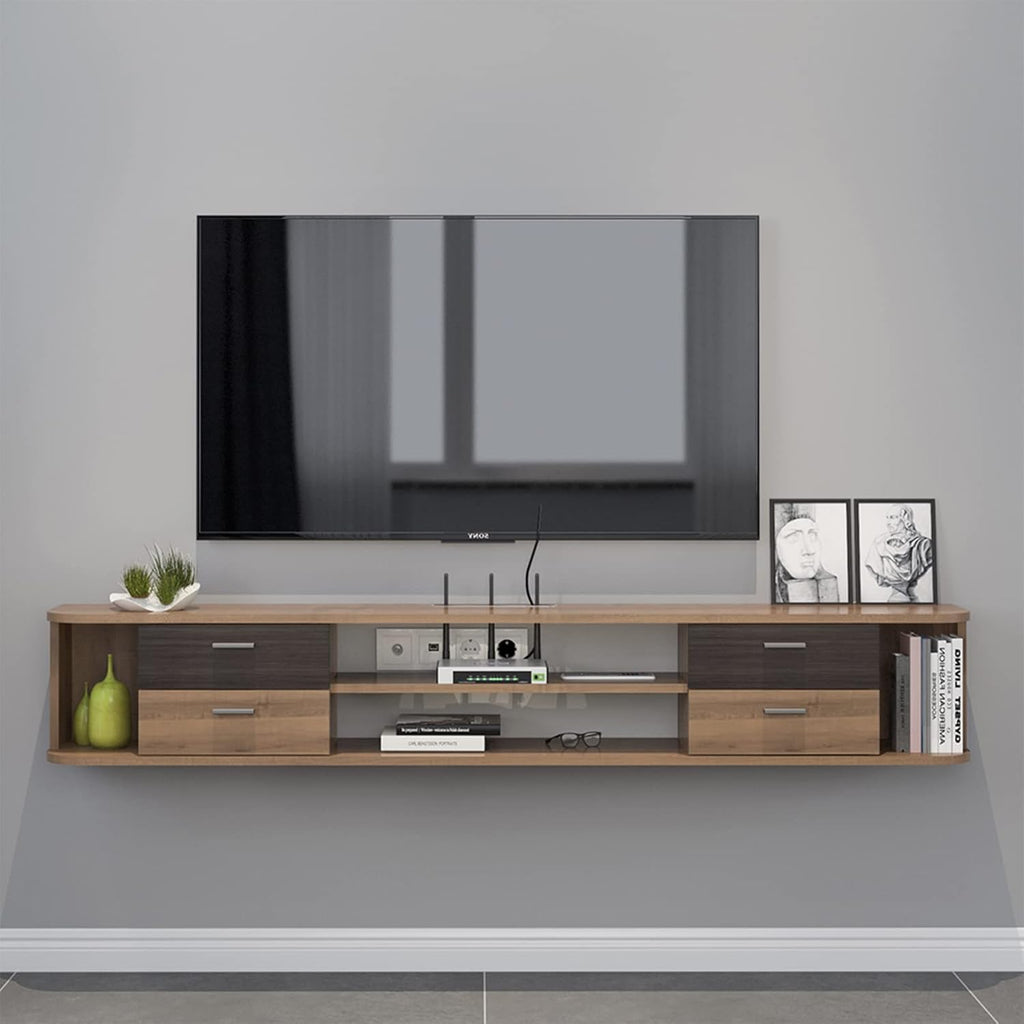 Wall Mounted Floating TV Stand with 4 Drawers Y7426