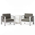 Gray Aluminum Outdoor Club Chairs with Side Table S404894