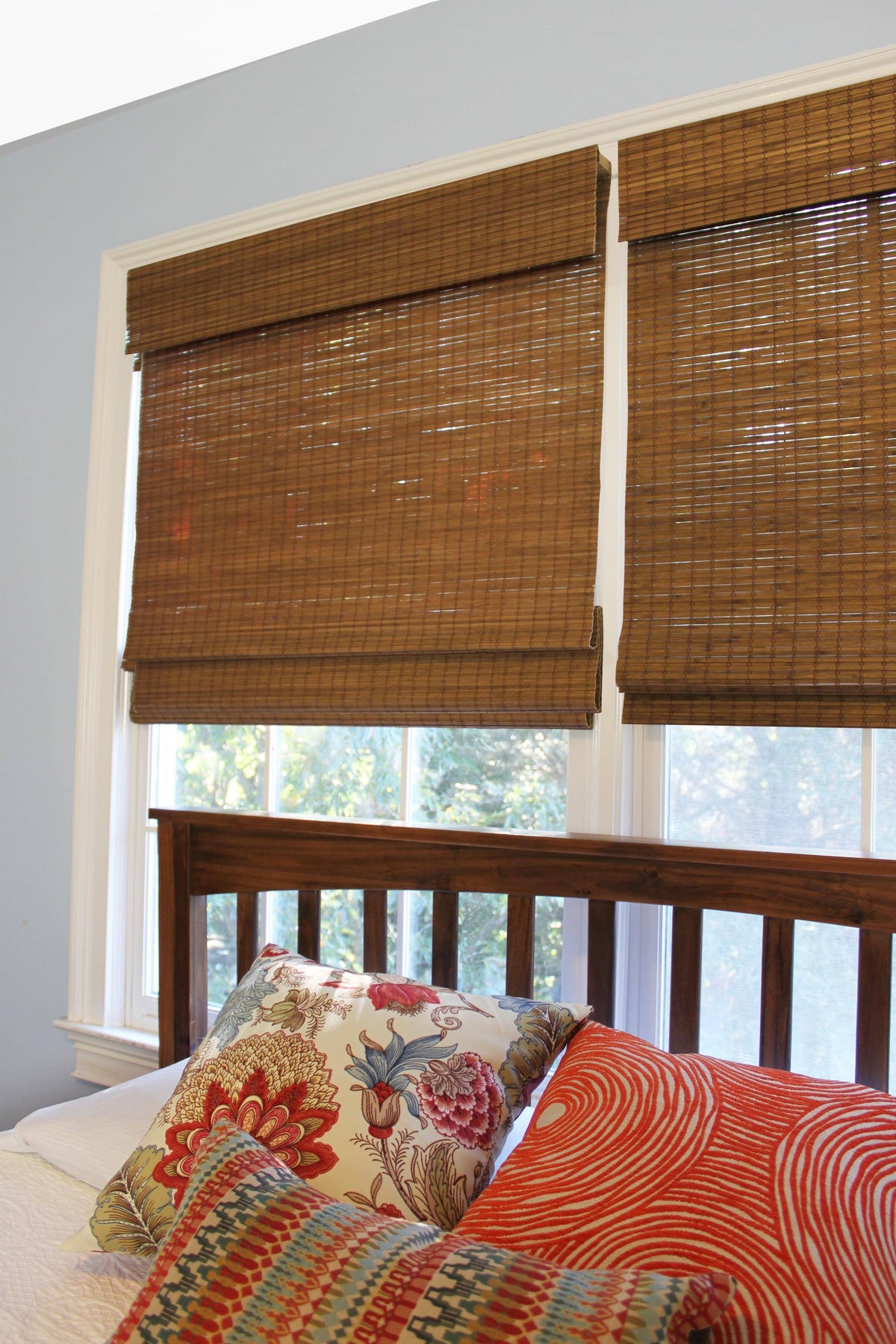 Cordless Maple Bamboo Roman Shade with Valance 35 in. W x 64 in. L K368065