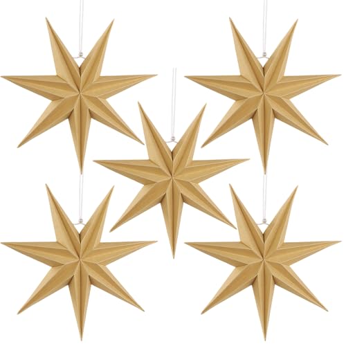 Flocked Paper Star Lantern 12 inch Foldable Q470
