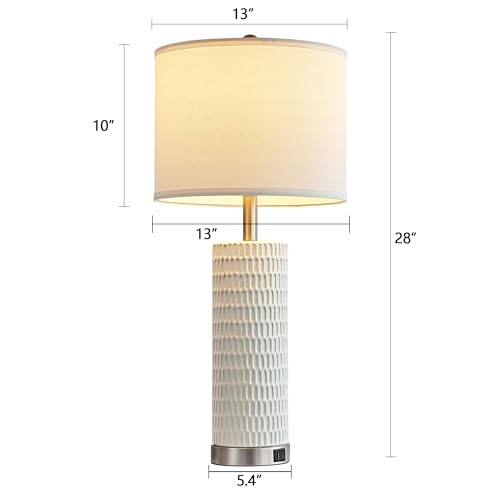 Set of 2 Tall Table Lamps with Dual USB Ports and Touch Control E44896
