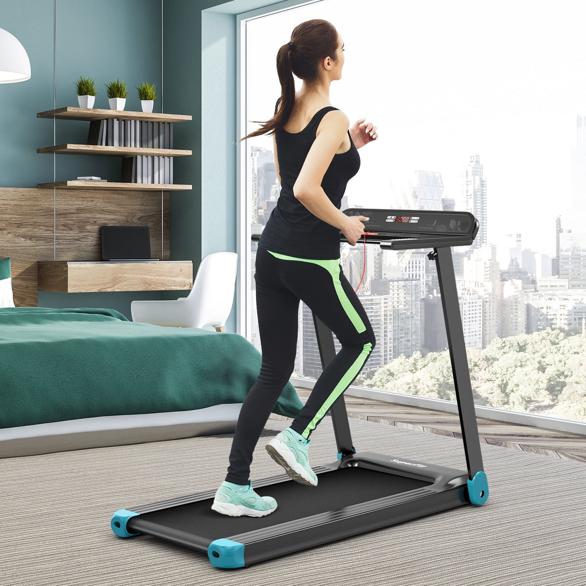 Electric Treadmill Compact Walking Running Machine S534611