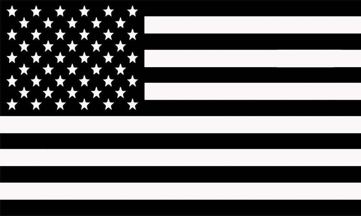 Subdued Black American Flag Decal 3" x 5" M2956