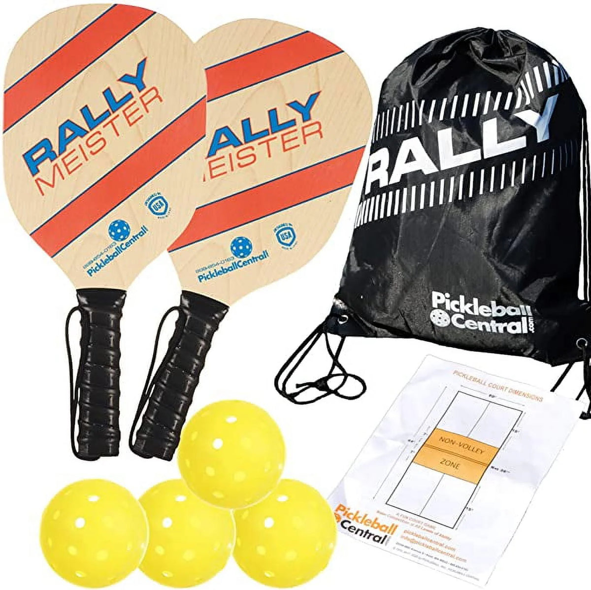 Wood Pickleball Paddle Set for 2 Players C549088